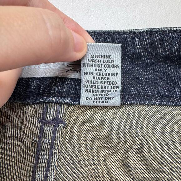 Chico's Platinum Jeans Women's 14 Straight‎ Leg Dark Wash Rhinestone Pockets - Picture 5 of 11